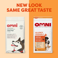 Omni Adult Dry Food Packaging showing a brand new look