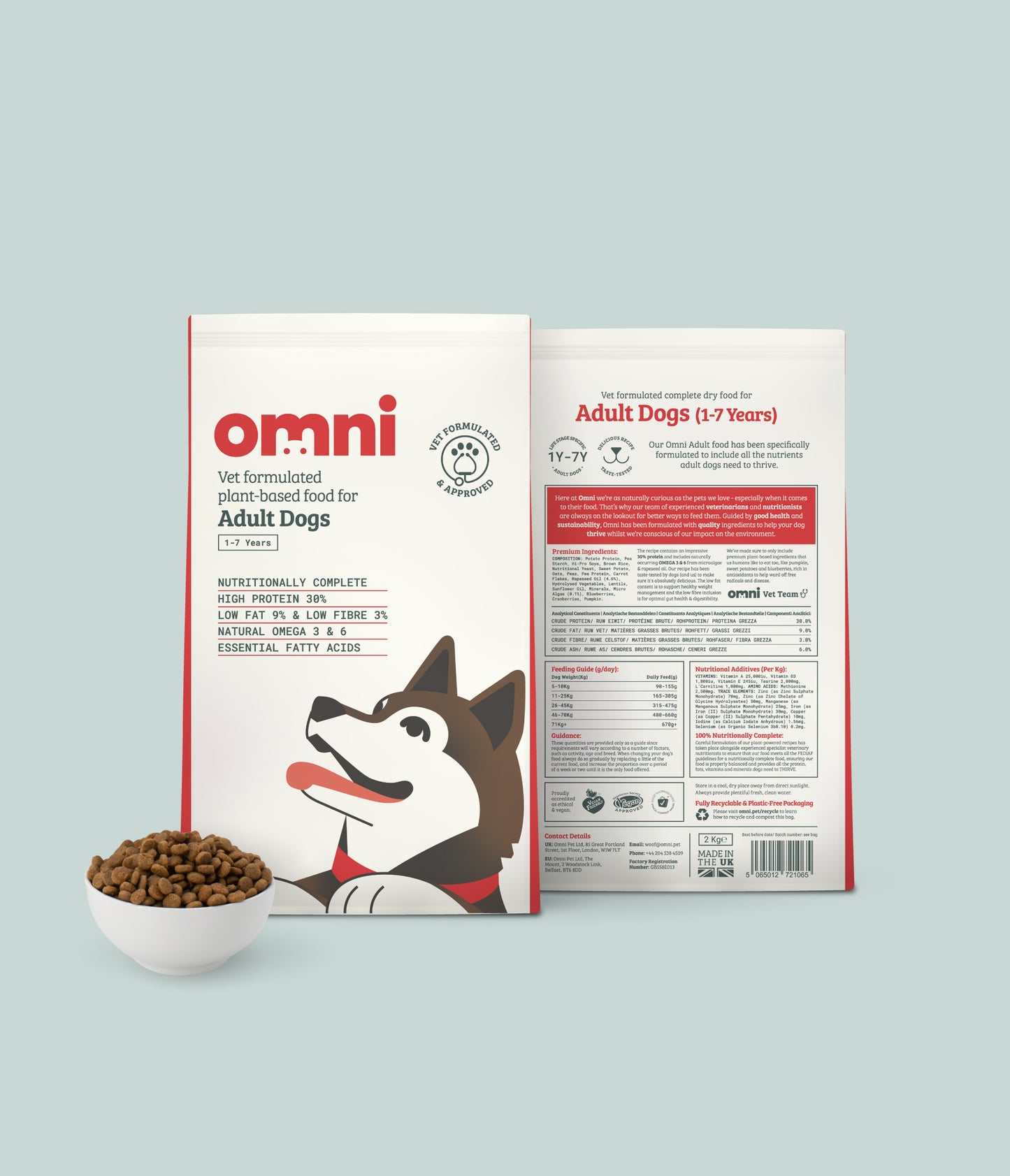 Alimentation pour chiens à faible teneur en matières grasses et riche en protéines d'origine végétale