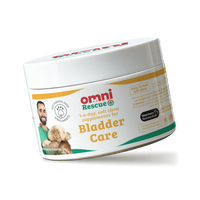 Container of Omni Rescue Bladder Care supplements on a white background