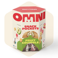 Omini snack pockets fruit crumble packaging on a white background