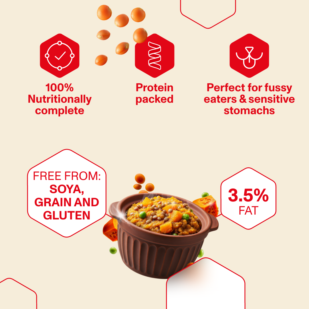 Product packaging with nutritional information on a beige background