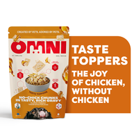 Omni toppers No chick chunks in rich gravy